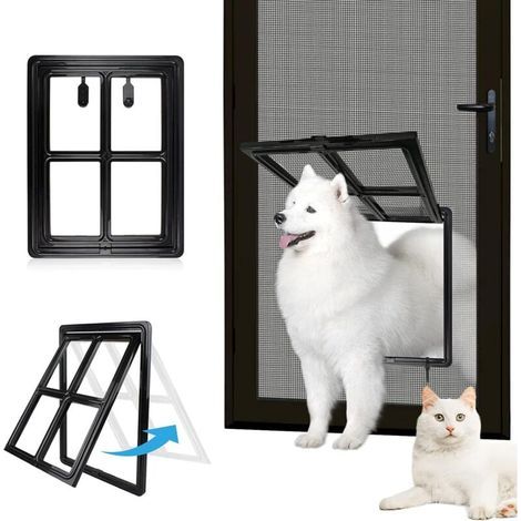 Haustiertür für Hunde und Katzen – Öffnung 30,5 cm x 40,6 cm – Einfache Montage – Strapazierfähige schwarze Farbe (1/5)