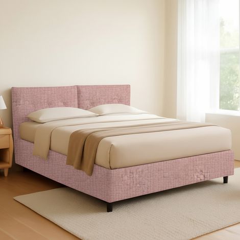 Cama de Plaza y Media Leeds, Desenfundable, Hecha en Italia, Rosa (1/5)