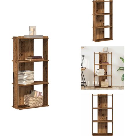 Bücherregal 3 Böden Altholz-Optik 60x30x120 cm Holzwerkstoff - Bücherregal - Bücherregale - Bücheraufbewahrung - Bücherschrank (1/5)