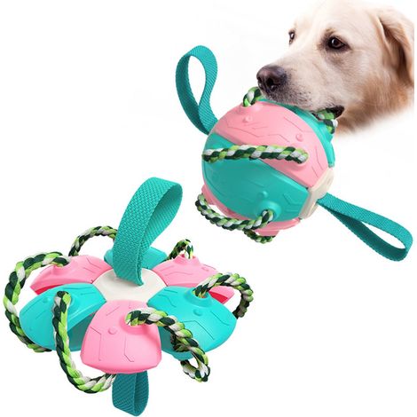 Indestructible Frisbee Ball Dog Toys, Strong Dog Toys for Big Dogs, Rubber Tough Chew Toys, Toothbrush Dog Toys for Big Breeds of Aggressive Chew Pink (1/5)