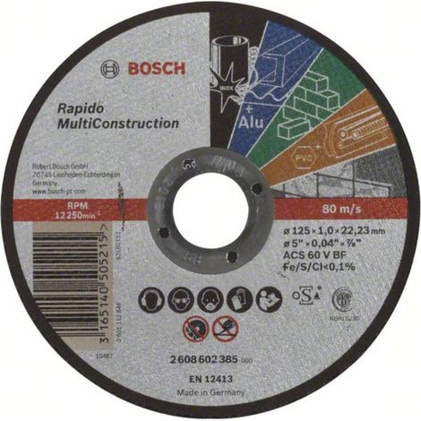2608602385 - Mola da taglio diritta Rapido Multi Construction ACS 60 V BF, 125 mm, 1,0 mm (1/4)