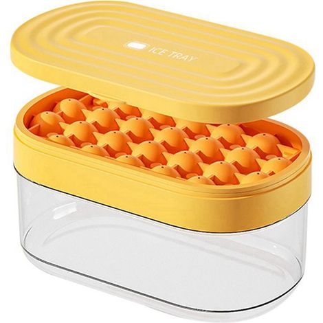 Nouvelle boîte à glaçons transparente avec couvercle, bac à glaçons en silicone alimentaire, machine à glaçons, bac à glaçons rond et facile à manipuler