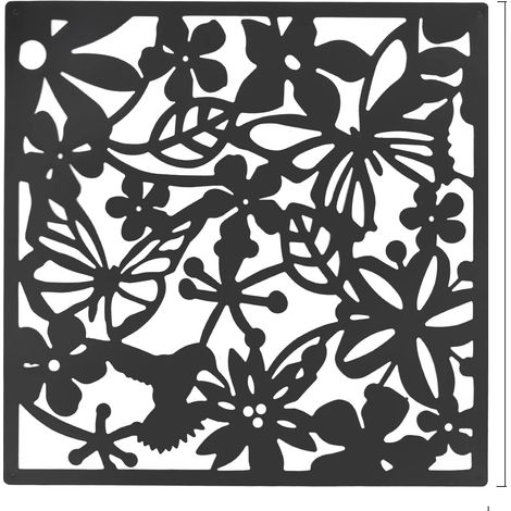 Separador de ambientes de 12 piezas con diseño de mariposa, color negro. (1/2)