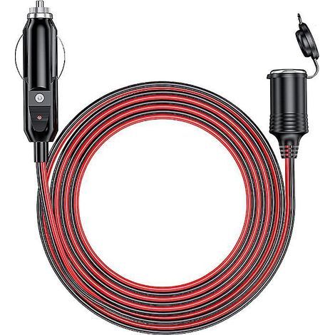 rallonge Allume-cigare 12v 6m Avec Fusible Et Prise Allume-cigare Anti-poussire Adapte Au Courant 15a/12v/24v (1/5)