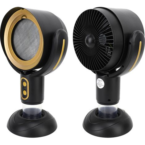 Hotte de cuisine Portable à 2 vitesses, Ion négatif, alimenté par USB, ventilateur d'extraction pour appartement, 5V, 8W, noir et or. (1/5)