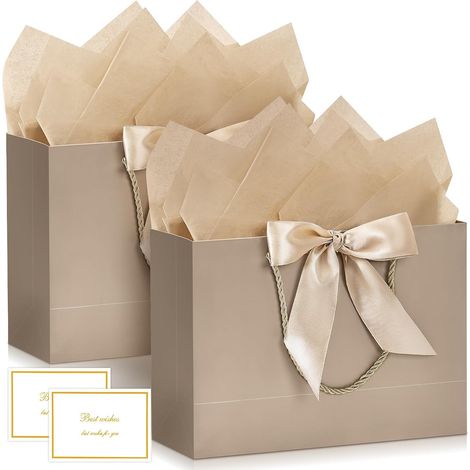 Pochette Cadeau Papier - 4 Pièces Sac Emballage Cadeaux Grand Format Avec Anse, Gift Bag Paquet 11.037.873.94in Luxe Avec Noeud + Pour Fête d'Anniversaire, Mariage (1/4)
