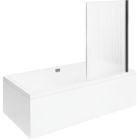 Baignoire droite VILLEROY ET BOCH Collaro 160 x 75cm Blanc mat  vidage et trop plein chrome + Pare bain droite AURYS Raywall