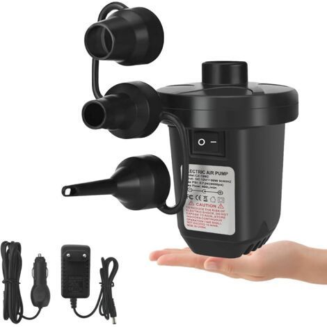 Electric Air Pump, 110-240V High Power Electric Air Pump for Inflatable Mattress Swimming Pool Beach Toys with 3 Size Nozzles (1/5)