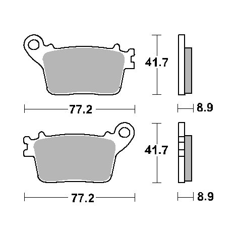Pastillas de freno SBS KH436 STREET STANDART de cerámica negra. Compatibles con: Honda CBR600/1000, Suzuki GSX-R600/750/1000, Yamaha R1, Kawasaki ZX-10R (traseras).