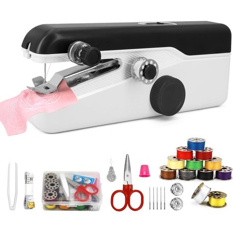 1 Machine à Coudre Portable, Double Alimentation, Kit Complet 24 Pièces, Pour Tissus Jusqu'à 1,8 Mm, Voyage Et Maison (1/5)