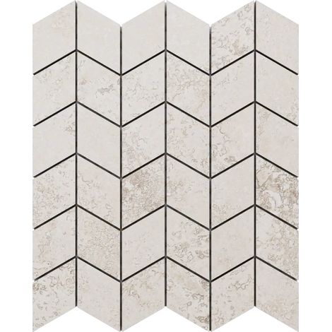 Ilcom mosaico in gres su rete per bagno e cucina R9 29cm x 25.2cm - Raw surface chevron (1/3)
