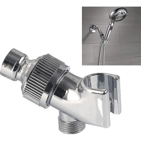 Support universel pour pommeau de douche, bras de fixation réglable – Finition chromée, ABS durable, installation facile sans outil pour filetages internes/externes, accessoire de salle de bain (1/5)