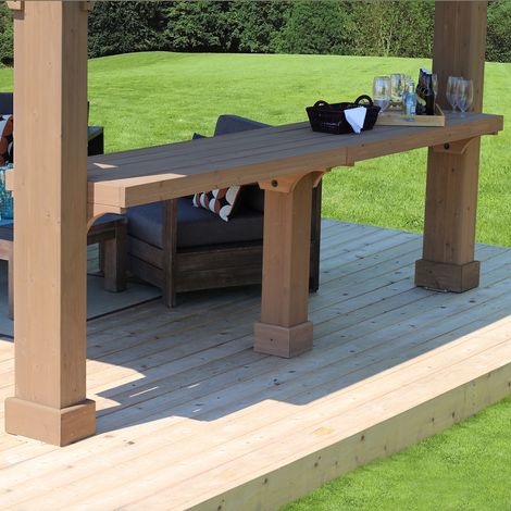 Westmann Seitenablage Holz Pavillon Devon Natur 59x299x96 cm (1/5)