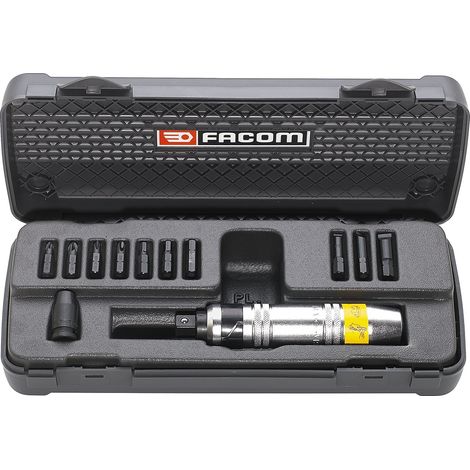 FACOM Sortiment 5/16 IMPACT - Bits Serie 2, Hand-Schlagschrauber, Verbindungsstück - Kunststoffkasten, 12-tlg. (1/2)