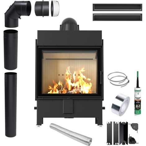 KRATKI LUCY 15kW Ø200 Lufteinsatz EKO mit Rohren und Luftkanälen (1/5)