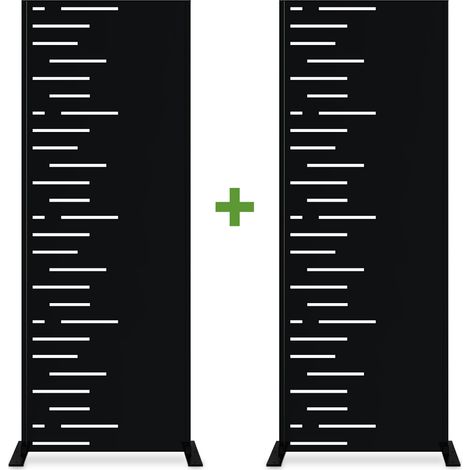 Set mit 2 ARLBERG-Dekorpaneelen in Schwarz, H. 160 cm, linke Seite mit Mustern (1/5)