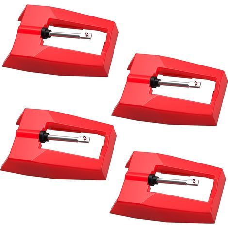 Aiguilles pour tourne-disque, aiguille de phonographe pour tourne-disque , aiguille de rechange pour lecteur de vinyle , lot de 4 rouges