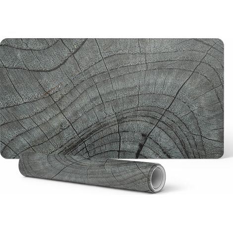 Alfombrilla protectora antideslizante para escritorio con estampado de vetas de madera, 120 x 60 cm.
