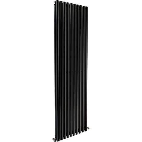 Warmehaus Oval Panel Radiator Black Vertical Double 1800x590mm (1/3)