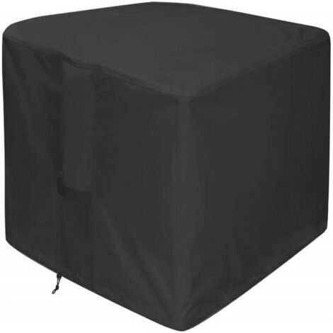 AHLSEN Housse de protection pour foyer - Housse de table de foyer carrée 420D imperméable et résistante pour patio - Noire (carrée - 82 x 82 x 61 cm) (1/4)
