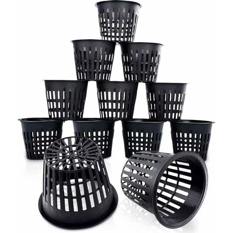 Filiyano-Paniers hydroponiques en plastique réutilisables pour la culture hydroponique aéroponique, la plantation de fleurs et le jardinage (12 pièces (1/5)