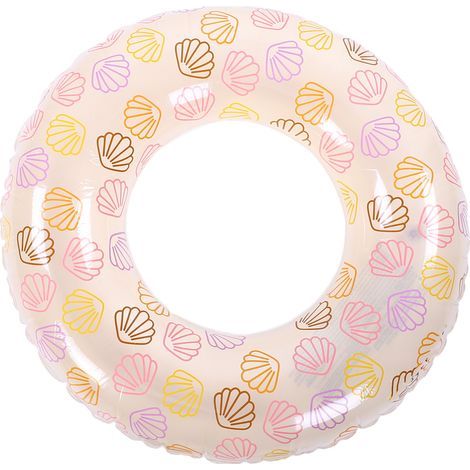 Anneau gonflable de flotteur de piscine, Tube de 35 pouces en PVC, pour la plage, les fêtes, les vacances, motif de coquillage jaune (1/5)