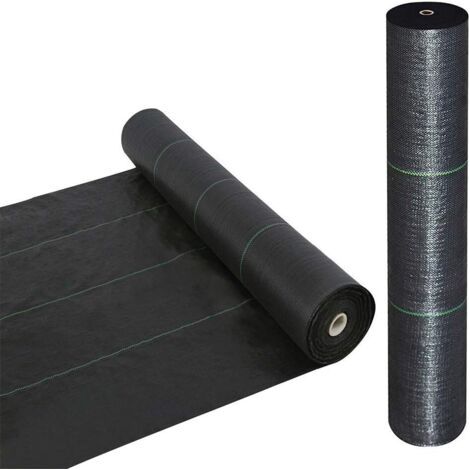 15Mde Largeur Tissu de Lutte Contre Les Mauvaises Herbes Membrane de Protection du Sol Membrane de Jardin Paysage allée Bloc de Mauvaises Herbes Polaire Robuste Noir, 1 Paquet (1/5)