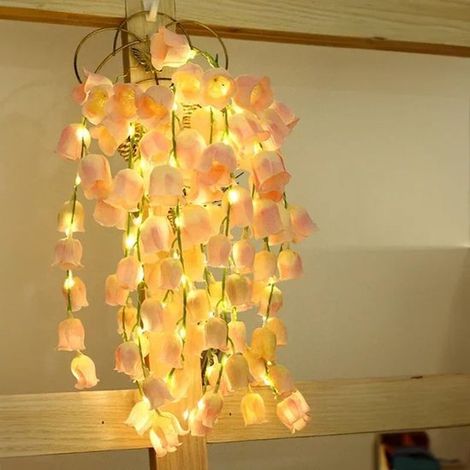 Guirnalda de luces, Rosas artificiales con iluminación LED, 10 piezas, Flores artificiales de 52 cm, Sin jarrón, dormitorio y mesa (1/5)
