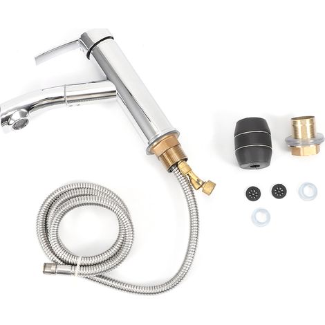 Robinet de salle de bain télescopique monocommande, mitigeur avec bec pivotant relevable (1/5)