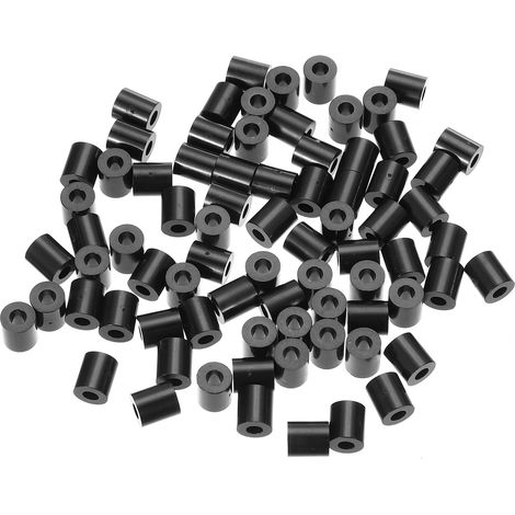Entretoise Plastique ABS Noir M3 3.2mm Id x 7mm Od x 9mm L 120Pcs (1/5)