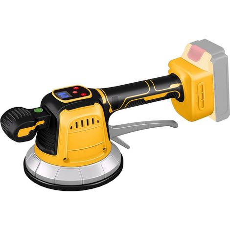 Carreleur sans fil, Vibrateur pour carrelage compatible avec Dewalt 20V batterie, avec 10 vitesses, affichage numérique, ventouse de 14,5cm et adsorption de 150kg pour carreaux 0,3-1,8m (SANS pile) (1/5)