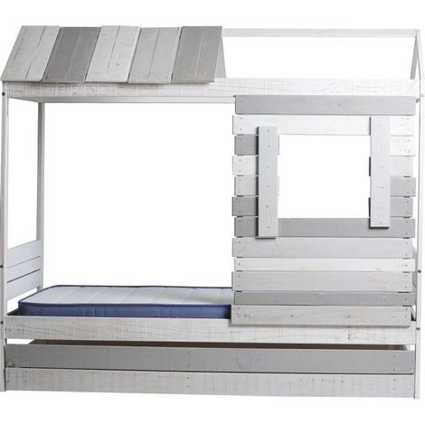 Cama juvenil tipo cabaña Lia-2 con cajón acabado multicolor 200 cm(alto) 148 cm(ancho) 200.4 cm(largo) . (1/5)