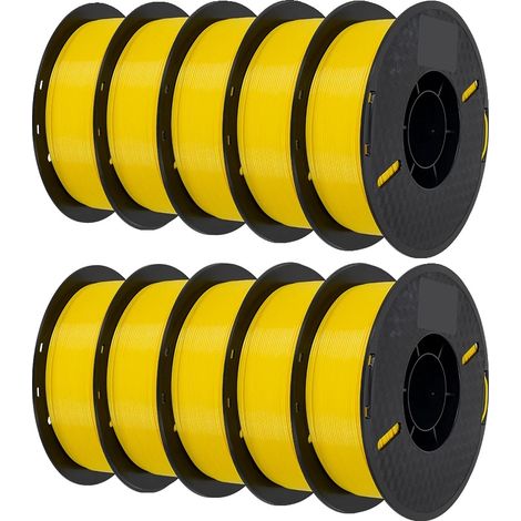 Filamento para impresora 3D, ecológico, inodoro, de alta resistencia, 10 kg, PETG amarillo. (1/2)