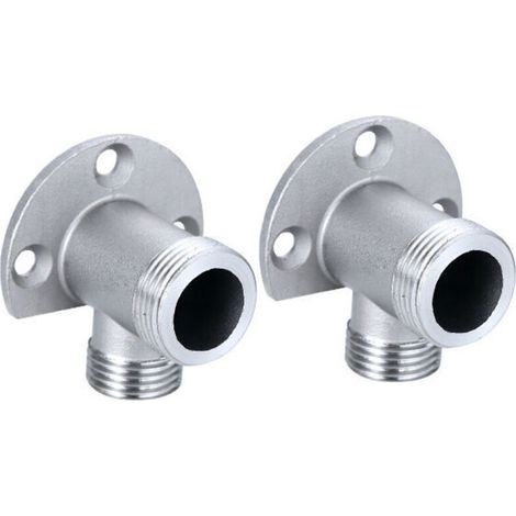 Aufputz-Armaturen-Montageset – Verchromtes Kupfer – 1/2 NPT x G 3/4 Gewinde – Adapter für Außendusche inklusive