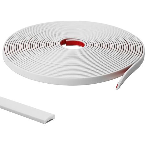 3M Moulure Auto-adhésives, Blanc PVC Flexible Étanche, Baguette de Finition Auto-adhésive pour Mur, Carrelage, Fenêtres, Portes, Miroirs, Dosseret & Meubles Blanc (Peignable) - (LARG.:1CM, ÉP.:0,25CM)