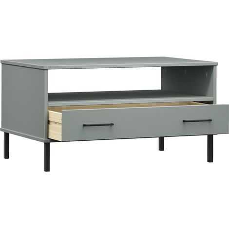 Table basse de salon, Table Café, avec pieds en métal Gris 85x50x45 cm Bois OSLO OIB7065E (1/5)