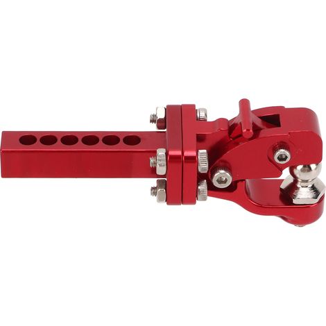 Crochet de remorque en alliage d'aluminium pour voiture RC 1/10, résistant à l'usure, compatible avec Traxxas TRX4, SCX10 90046, 90047 - rouge (1/5)