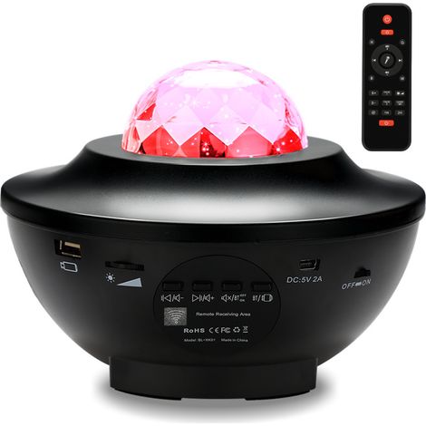 SWANEW Proiettore a Luce Stellare con Timer e Telecomando. con 8 Modalità Luce Notturna Motivo stella/Onda Proiettore Stellato Bluetooth. 360° Rotazione (1/5)