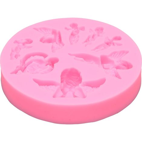 Set mit 2 Silikon-Schokoladenkuchenformen in Engelsflügelform für Babys, Silikon-Zuckerform für Babys (1/5)