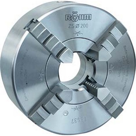 Mandrin à 4 mors, dispositif de centrage cylindrique, DIN 6350, corps en fonte ZG, Taille Ø : 160 mm, Ø de perçage traversant 42 mm, Vitesse max. 4600 tr/m