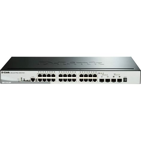 D-Link DGS-1510-28XMP Géré L2/L3 Gigabit Ethernet (10/100/1000) Connexion Ethernet, supportant l'alimentation via ce port (PoE) Noir, Gris (1/2)