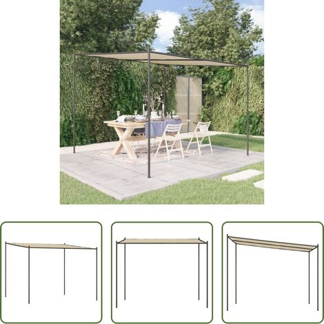 Tente événementielle - Belvédère beige 3x3 m 180 g/m² tissu et acier (1/5)