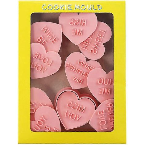 10 Pièces Moule à Tarte en Forme de Cœur pour Pâtisserie, Biscuits et Pâte à Fondant (1/4)