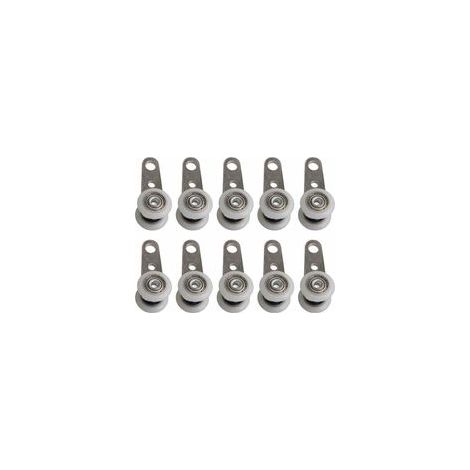 Lot De 10 Roulettes Pour Baies Vitres Ou Portes Coulissantes - En Mtal Et En Plastique - 4,5 X 1,9 Cm, (1/4)
