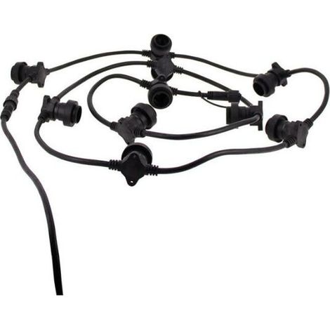 Guirlande LED Guinguette Noire 5m Extensible, Compatible Ampoules E27 Xanlite - Décor Lumineux pour Jardin et Terrasse, Modèle GRL5230VB (1/5)