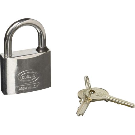 Lucchetto Euromarine Corbin Ottone Arco Cromato Chiavi 2 mm 50
