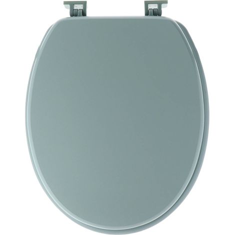 Tendance – Abattant WC en bois MDF 18 pouces – Couleur vert amande – Fixation plastique haute qualité – Compatible tous WC standards (1/2)