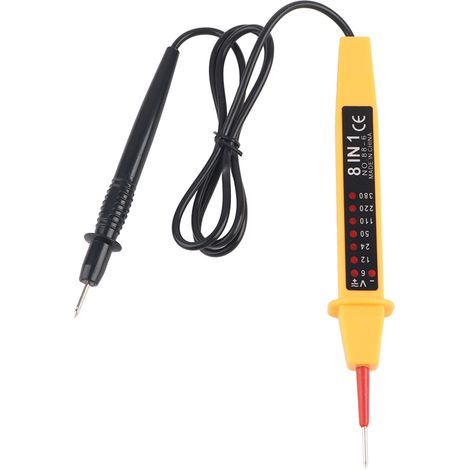 8-in-1 AC/DC-Spannungsprüfer (6–380 V), multifunktionales Kfz-Elektrik-Testgerät mit Anzeige (1/5)