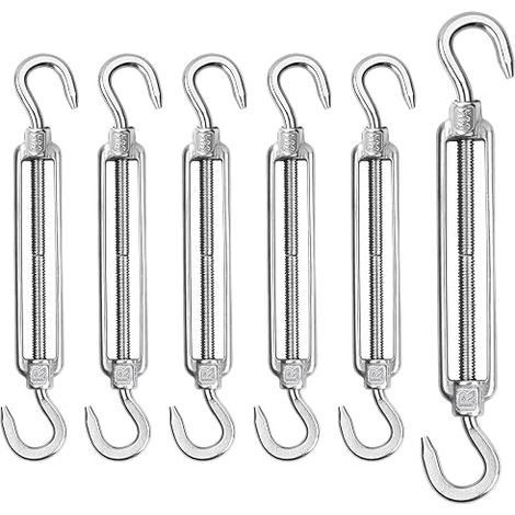 Set di 6 tendicavo M6 in acciaio inox 304 - Ganci regolabili - Ganci di serraggio resistenti (1/5)