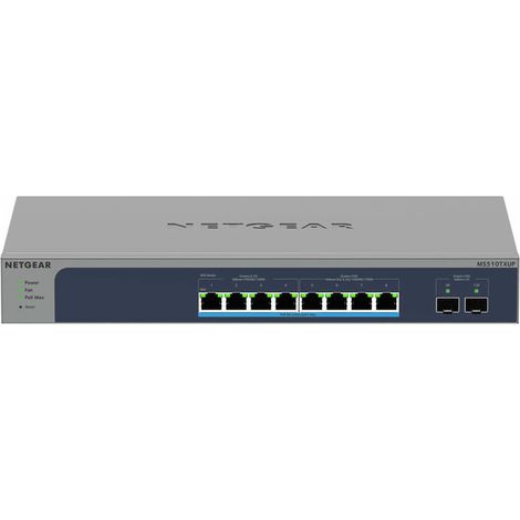 NETGEAR MS510TXUP Conmutador Gestionado L2/L3/L4 10G Ethernet (100/1000/10000) Energía sobre Ethernet (PoE) Gris, Azul (1/3)